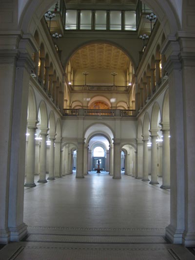 The Main Hall of the Hauptgebaude is a popular location for exhibits, posters, and even student-built robot competitions
